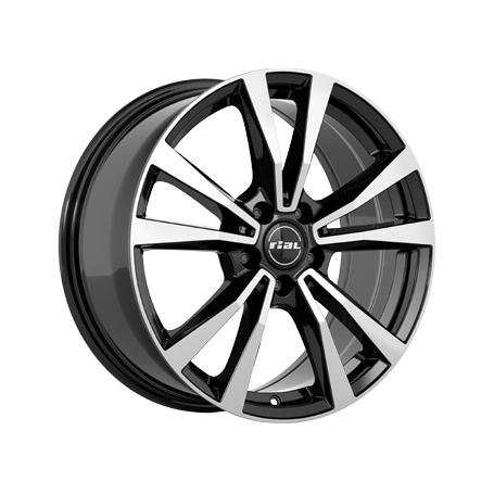Jante aluminium Rial M12, 9x19 ET20 5x112 66,5, diamant-schwarz-frontpoliert