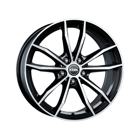 Jante aluminium Rial X12, 8x18 ET30 5x112 66,5, diamant-schwarz frontpoliert
