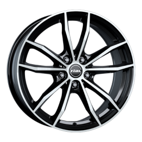 Jante aluminium Rial X12, 8x19 ET39 5x112 66,6, diamant-schwarz frontpoliert