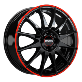 Jante aluminium Ronal R54 MCR, 6,5x15 ET38 4x100 68, jetblack-red rim