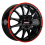 Jante aluminium Ronal R54 MCR, 6,5x15 ET38 4x100 68, jetblack-red rim