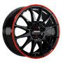 Jante aluminium Ronal R54 MCR, 6,5x15 ET45 5x112 76, jetblack-red rim