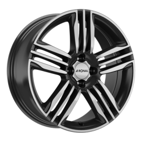 Jante aluminium Ronal R57, 7,5x18 ET35 4x100 68, schwarz-frontkopiert