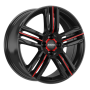 Jante aluminium Ronal R57 MCR, 7,5x18 ET35 4x108 76, jetblack-red spoke