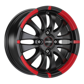 Jante aluminium Ronal R59 MCR, 6x15 ET40 4x108 76, jetblack-red rim