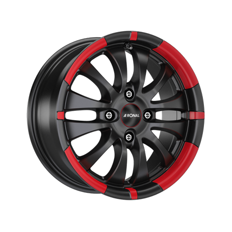 Jante aluminium Ronal R59 MCR, 6x15 ET40 4x108 76, jetblack-red rim