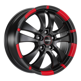 Jante aluminium Ronal R59 MCR, 7x16 ET35 5x110 65,1, jetblack-red rim