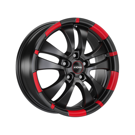 Jante aluminium Ronal R59 MCR, 7x16 ET35 5x110 65,1, jetblack-red rim