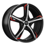 Jante aluminium Ronal R62 Red, 8,5x20 ET30 5x112 76, jetblack-matt-frontkopiert red