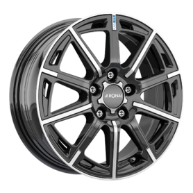 Jante aluminium Ronal R60-blue, 6,5x16 ET50 5x108 76, jetblack-frontkopiert