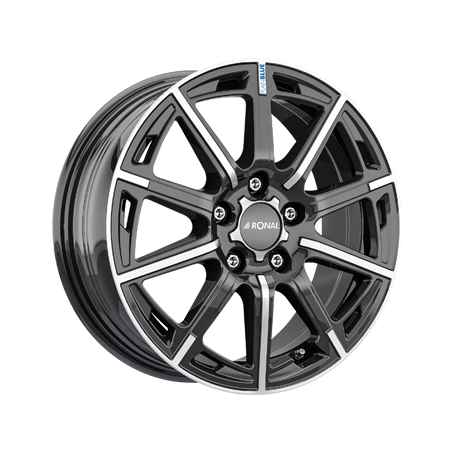 Jante aluminium Ronal R60-blue, 6,5x16 ET50 5x108 76, jetblack-frontkopiert