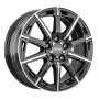 Jante aluminium Ronal R60-blue, 6,5x16 ET50 5x108 76, jetblack-frontkopiert