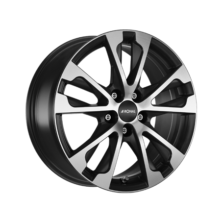 Jante aluminium Ronal R61, 7,5x17 ET38 5x112 66,5, jetblack-matt-frontkopiert