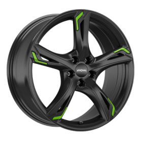 Jante aluminium Ronal R62 Green, 8,5x20 ET40 5x108 76, jetblack green