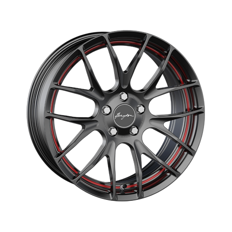 Jante aluminium Breyton Race GTS-R, 7x17 ET48 5x112 66,5, matt black red circle undercut