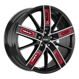 Jante aluminium Ronal R67 Red Right, 8,5x20 ET45 5x112 76, jetblack-frontkopiert