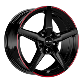 Jante aluminium Ronal R69 MCR, 8x18 ET40 5x114,3 76, jetblack-red rim