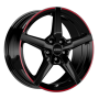 Jante aluminium Ronal R69 MCR, 8x18 ET40 5x114,3 76, jetblack-red rim