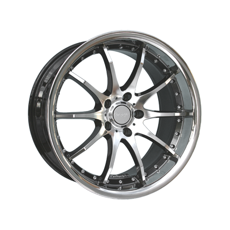 Jante aluminium Tomason TN8, 8,5x19 ET45 5x112 72,6, hyperblack diamant poliert + Edelstahlb.