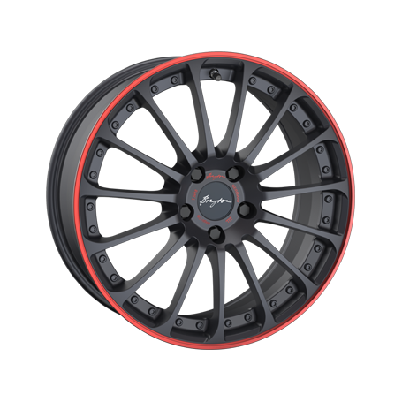 Jante aluminium Breyton Magic CW, 7,5x18 ET48 4x100 56, matt grey with red anodized lip