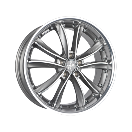 Jante aluminium Keskin KT13 Friday, 8,5x20 ET30 5x112 66,5, palladium front polish steel lip