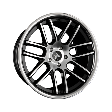 Jante aluminium Keskin KT14 Concave, 10x20 ET20 5x120 72,6, schwarz frontpoliert m. Edelstahltiefbett