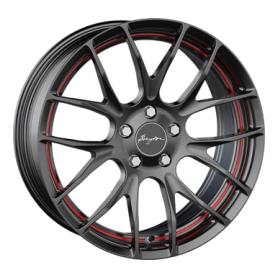 Jante aluminium Breyton Race GTS-R, 7x17 ET40 4x100 56, matt black red circle undercut