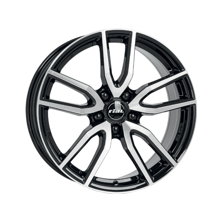 Jante aluminium Rial Torino, 8x18 ET45 5x108 70,1, diamant-schwarz frontpoliert