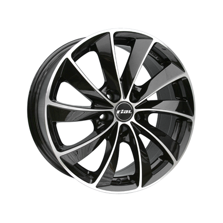 Jante aluminium Rial Lugano, 7,5x17 ET36 5x114,3 70,1, diamant-schwarz frontpoliert