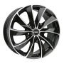 Jante aluminium Rial Lugano, 7,5x17 ET36 5x114,3 70,1, diamant-schwarz frontpoliert