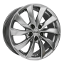 Jante aluminium Rial Lugano, 8x18 ET43 5x108 70,1, sterling-silber