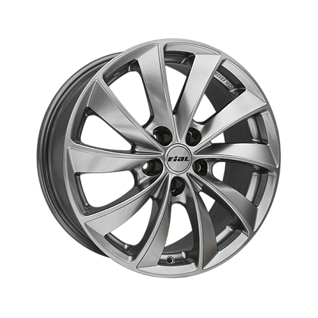 Jante aluminium Rial Lugano, 8x18 ET43 5x112 57,1, sterling-silber