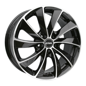 Jante aluminium Rial Lugano, 8,5x19 ET32 5x112 70,1, diamant-schwarz frontpoliert