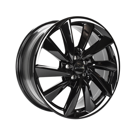 Jante aluminium Ronal R70, 8,5x18 ET40 5x114,3 64,1, jetblack white tail