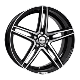 Jante aluminium Brock B33, 8x18 ET30 5x120 72,6, schwarz glanz vollpoliert