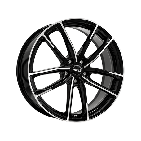 Jante aluminium Brock B38, 8x19 ET44 5x112 57,1, schwarz glanz vollpoliert