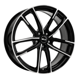 Jante aluminium Brock B38, 8x19 ET39 5x112 66,6, schwarz glanz vollpoliert