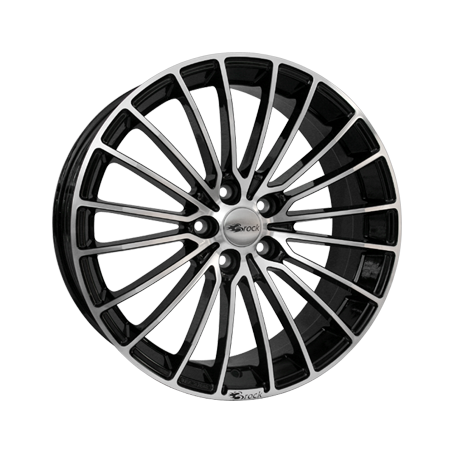 Jante aluminium Brock B24, 7,5x17 ET38 5x100 63,4, schwarz glanz vollpoliert