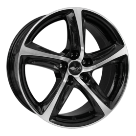 Jante aluminium Brock B25, 8x18 ET40 5x115 70,2, schwarz glanz vollpoliert