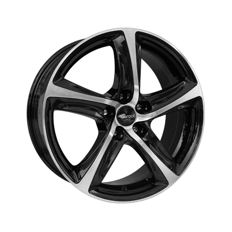 Jante aluminium Brock B25, 8x18 ET48 5x114,3 72,6, schwarz glanz vollpoliert