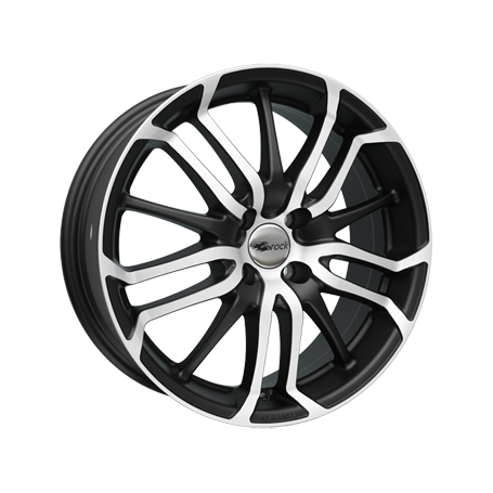 Jante aluminium Brock B26, 7,5x17 ET35 4x100 63,4, schwarz matt vollpoliert