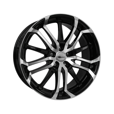 Jante aluminium Brock B26, 8x18 ET35 5x100 63,4, schwarz matt vollpoliert