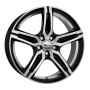 Jante aluminium Brock B29, 7,5x17 ET38 5x100 63,4, schwarz glanz vollpoliert