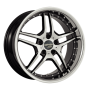 Jante aluminium Barracuda Vegas, 8,5x19 ET45 5x112 73,1, higloss-black-polished/Inox-Lip