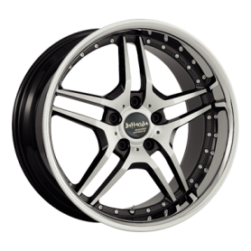 Jante aluminium Barracuda Vegas, 9,5x19 ET48 5x112 73,1, higloss-black-polished/Inox-Lip
