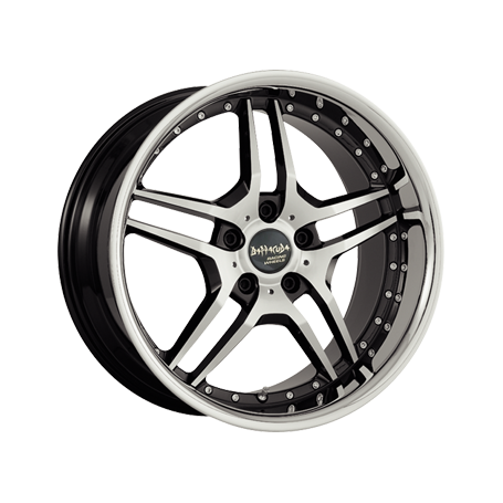 Jante aluminium Barracuda Vegas, 9,5x19 ET48 5x112 73,1, higloss-black-polished/Inox-Lip