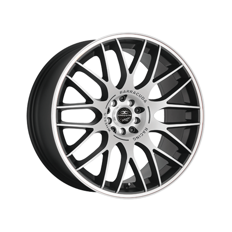 Jante aluminium Barracuda Karizzma, 7,5x17 ET38 4x98 73,1, Mattblack-Polished / Color Trim weiss