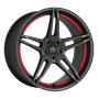Jante aluminium Barracuda Starzz, 8x18 ET45 5x112 73,1, PureSports / undercut Color Trim rot