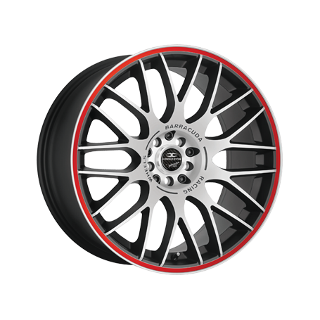 Jante aluminium Barracuda Karizzma, 9,5x19 ET25 5x100 66,6, Mattblack-Polished / Color Trim rot