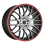 Jante aluminium Barracuda Karizzma, 9,5x19 ET25 5x100 66,6, Mattblack-Polished / Color Trim rot